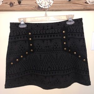 Black tribal print skirt